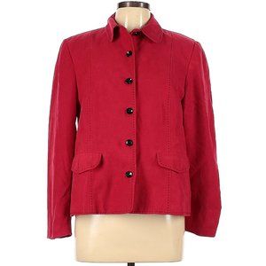 Alfred Dunner Women's Petite Red Blazer with Black Stitching Size 18 P